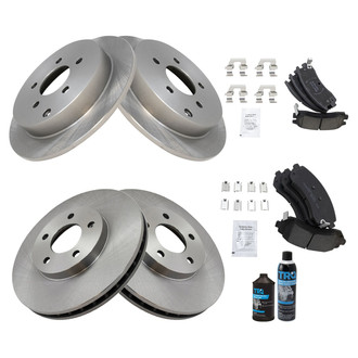 TRQ® - Front and Rear Disc Brake Kit with Ceramic Pads