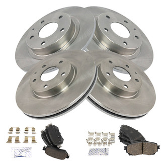 TRQ® - Front and Rear Disc Brake Kit with Ceramic Pads