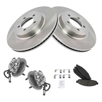 TRQ® - Front Disc Brake Kit with Ceramic Pads and Hub Assemblies