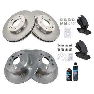 TRQ® - Front and Rear Disc Brake Kit with Ceramic Pads
