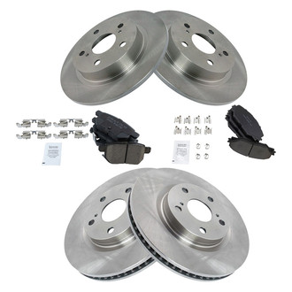 TRQ® - Front and Rear Disc Brake Kit with Ceramic Pads