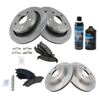 TRQ® - Front and Rear Disc Brake Kit with Semi-Metallic Pads