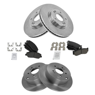 TRQ® - Front and Rear Disc Brake Kit with Ceramic Pads