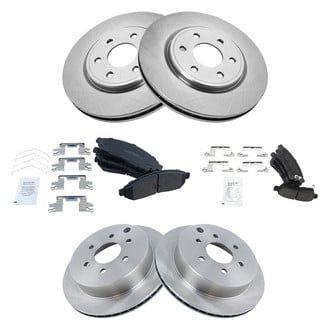 TRQ® - Front and Rear Disc Brake Kit with Ceramic Pads