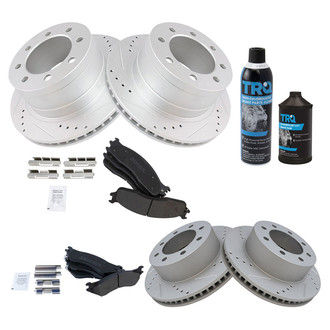 TRQ® - Performance Semi-Metallic Front and Rear Brake Kit