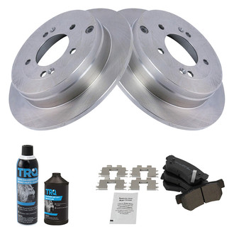 TRQ® - Rear Disc Brake Kit with Semi-Metallic Pads
