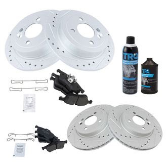 TRQ® - Performance Semi-Metallic Front and Rear Brake Kit