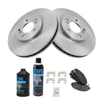 TRQ® - Front Disc Brake Kit with Semi-Metallic Pads