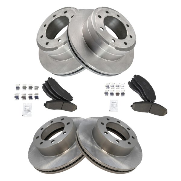 TRQ® - Front and Rear Disc Brake Kit with Ceramic Pads