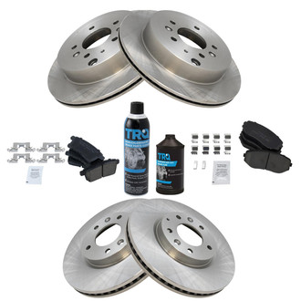 TRQ® - Front and Rear Disc Brake Kit with Ceramic Pads