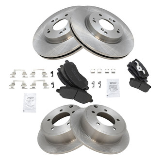 TRQ® - Front and Rear Disc Brake Kit with Semi-Metallic Pads