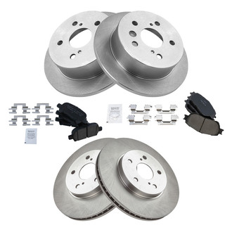 TRQ® - Front and Rear Disc Brake Kit with Ceramic Pads