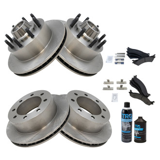 TRQ® - Front and Rear Disc Brake Kit with Semi-Metallic Pads