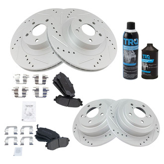 TRQ® - Performance Semi-Metallic Front and Rear Brake Kit