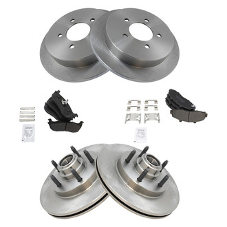 TRQ® - Front and Rear Disc Brake Kit with Semi-Metallic Pads