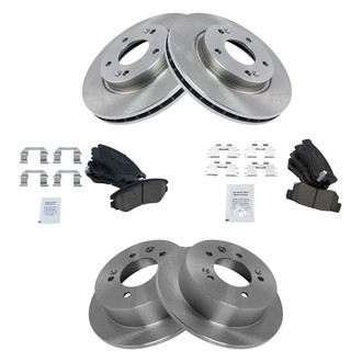 TRQ® - Front and Rear Disc Brake Kit with Ceramic Pads