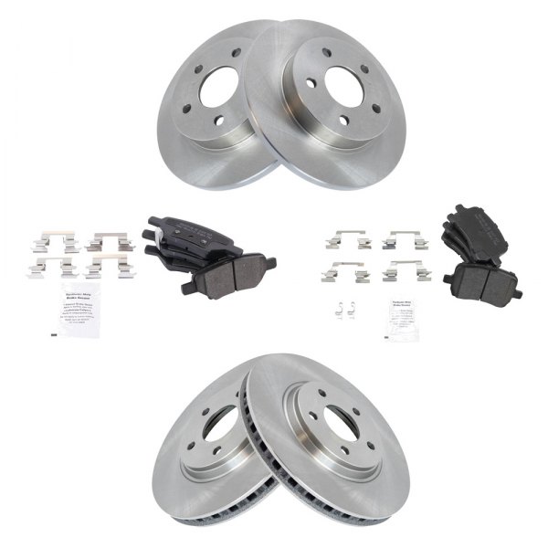 TRQ® - Front and Rear Disc Brake Kit with Semi-Metallic Pads