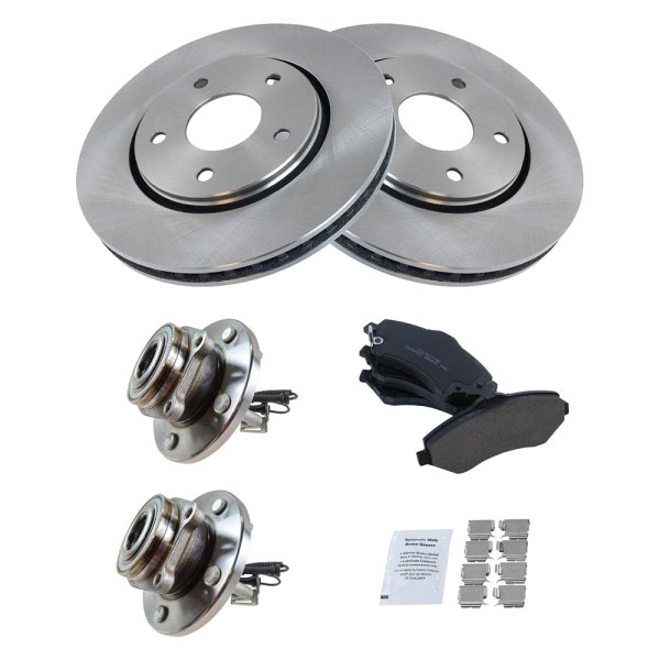 TRQ® - Front Disc Brake Kit with Ceramic Pads and Hub Assemblies