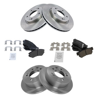 TRQ® - Front and Rear Disc Brake Kit with Semi-Metallic Pads