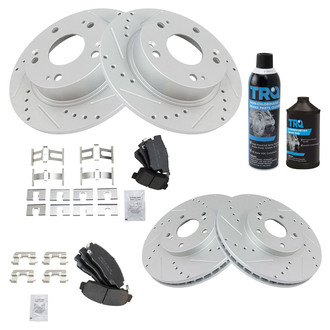 TRQ® - Performance Semi-Metallic Front and Rear Brake Kit