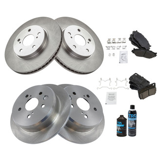 TRQ® - Front and Rear Disc Brake Kit with Ceramic Pads