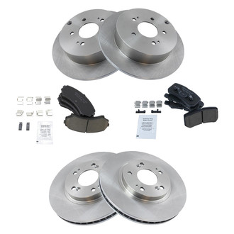 TRQ® - Front and Rear Disc Brake Kit with Ceramic Pads