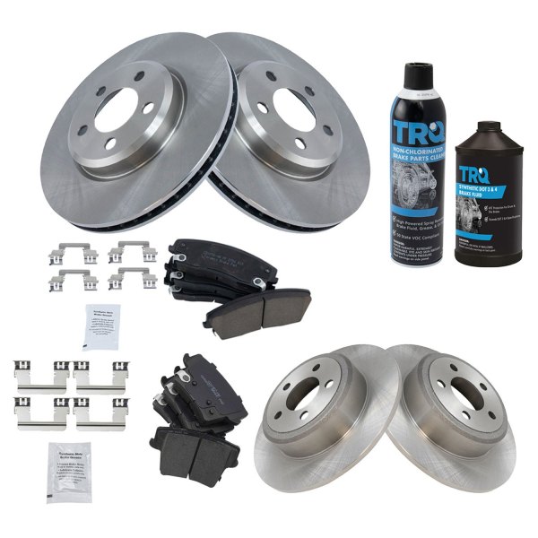 TRQ® - Front and Rear Disc Brake Kit with Ceramic Pads