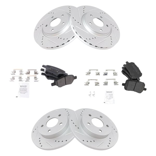 TRQ® - Performance Semi-Metallic Front and Rear Brake Kit