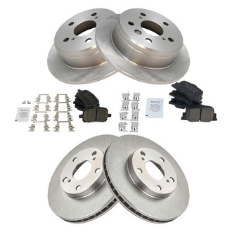 TRQ® - Front and Rear Disc Brake Kit with Ceramic Pads