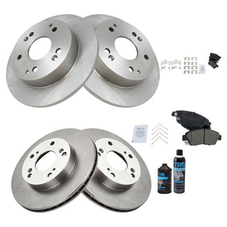 TRQ® - Front and Rear Disc Brake Kit with Ceramic Pads