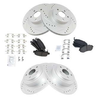 TRQ® - Performance Semi-Metallic Front and Rear Brake Kit