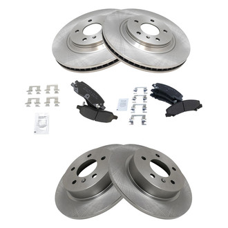 TRQ® - Front and Rear Disc Brake Kit with Semi-Metallic Pads