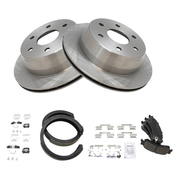 TRQ® - Rear Disc Brake Kit with Ceramic Pads and Shoes