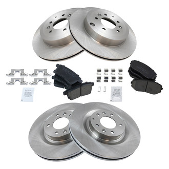 TRQ® - Front and Rear Disc Brake Kit with Ceramic Pads
