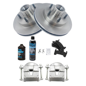 TRQ® - Front Disc Brake Kit with Semi-Metallic Pads and Calipers