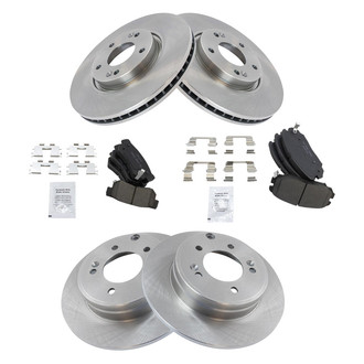 TRQ® - Front and Rear Disc Brake Kit with Ceramic Pads