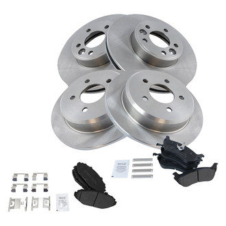 TRQ® - Front and Rear Disc Brake Kit with Semi-Metallic Pads