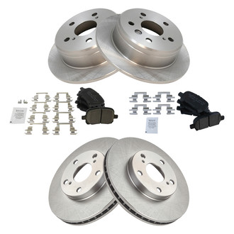 TRQ® - Front and Rear Disc Brake Kit with Ceramic Pads