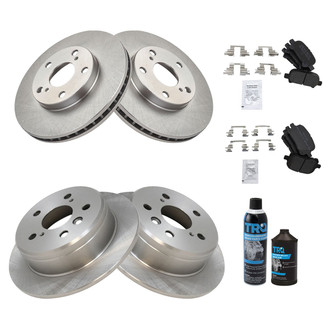TRQ® - Front and Rear Disc Brake Kit with Semi-Metallic Pads
