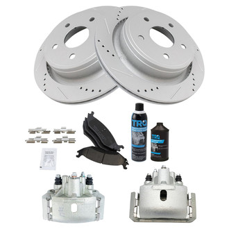TRQ® - Performance Ceramic Rear Brake Kit with Calipers