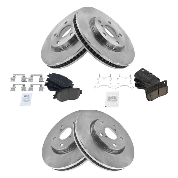 TRQ® - Front and Rear Disc Brake Kit with Ceramic Pads