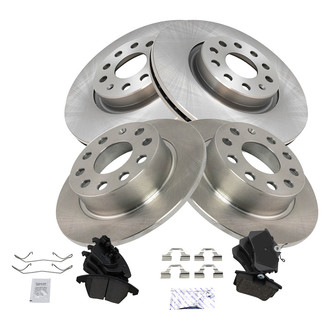 TRQ® - Front and Rear Disc Brake Kit with Ceramic Pads
