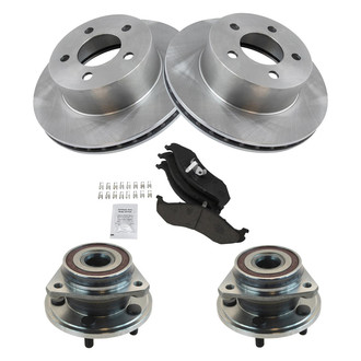 TRQ® - Disc Brake Kit with Ceramic Pads and Hub Assemblies