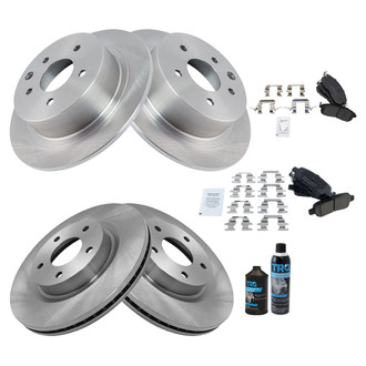 TRQ® - Front and Rear Disc Brake Kit with Ceramic Pads