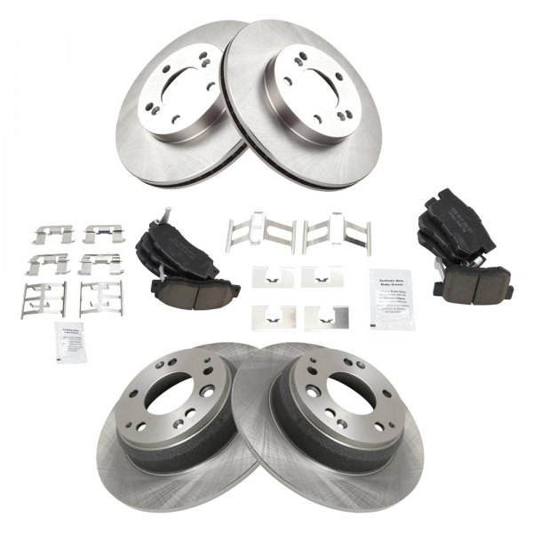 TRQ® - Front and Rear Disc Brake Kit with Ceramic Pads