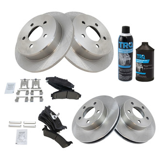 TRQ® - Front and Rear Disc Brake Kit with Ceramic Pads