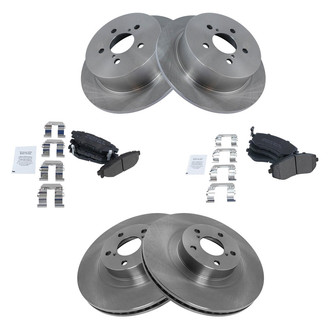 TRQ® - Front and Rear Disc Brake Kit with Semi-Metallic Pads