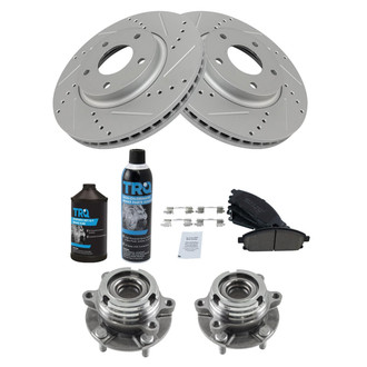 TRQ® - Performance Ceramic Front Brake Kit with Hub Assemblies