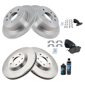 TRQ® - Front and Rear Disc Brake Kit with Ceramic Pads