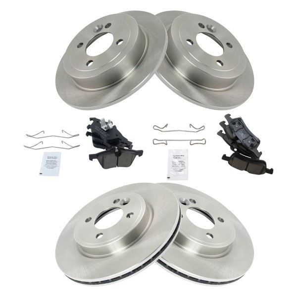 TRQ® - Front and Rear Disc Brake Kit with Ceramic Pads